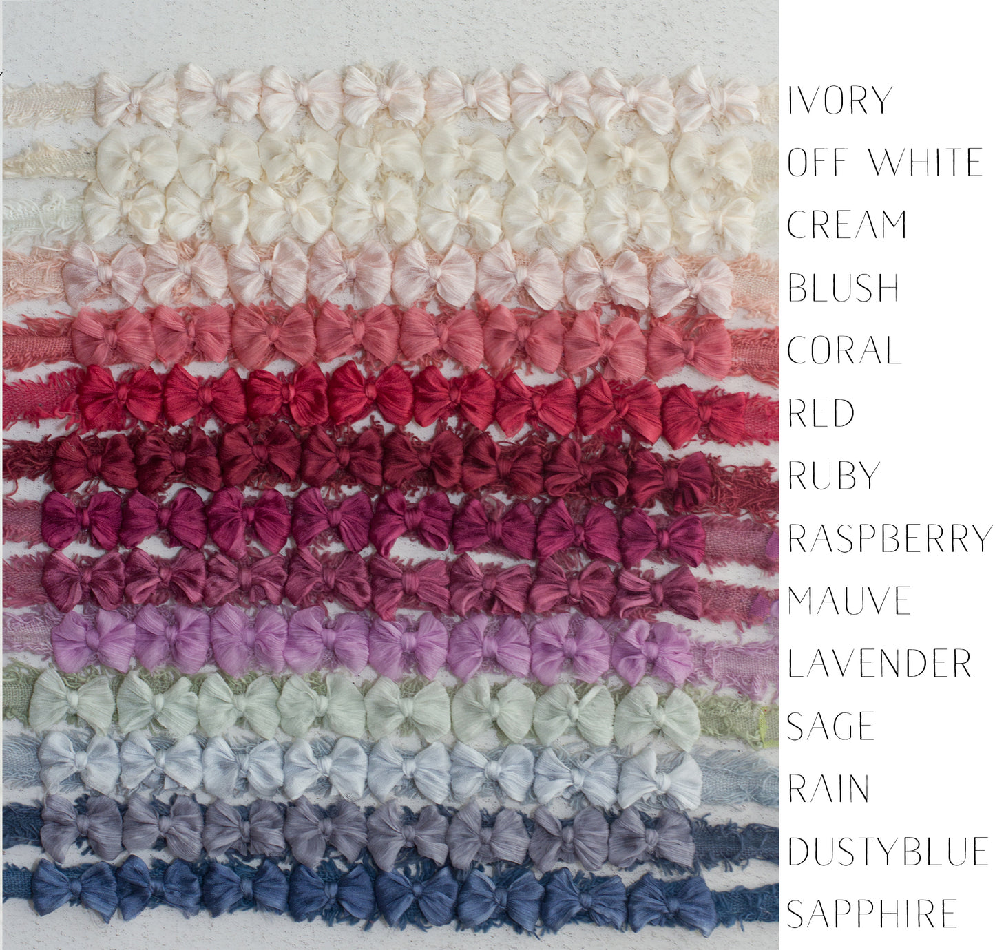 Tiny Crinkle Multi Bow Tieback