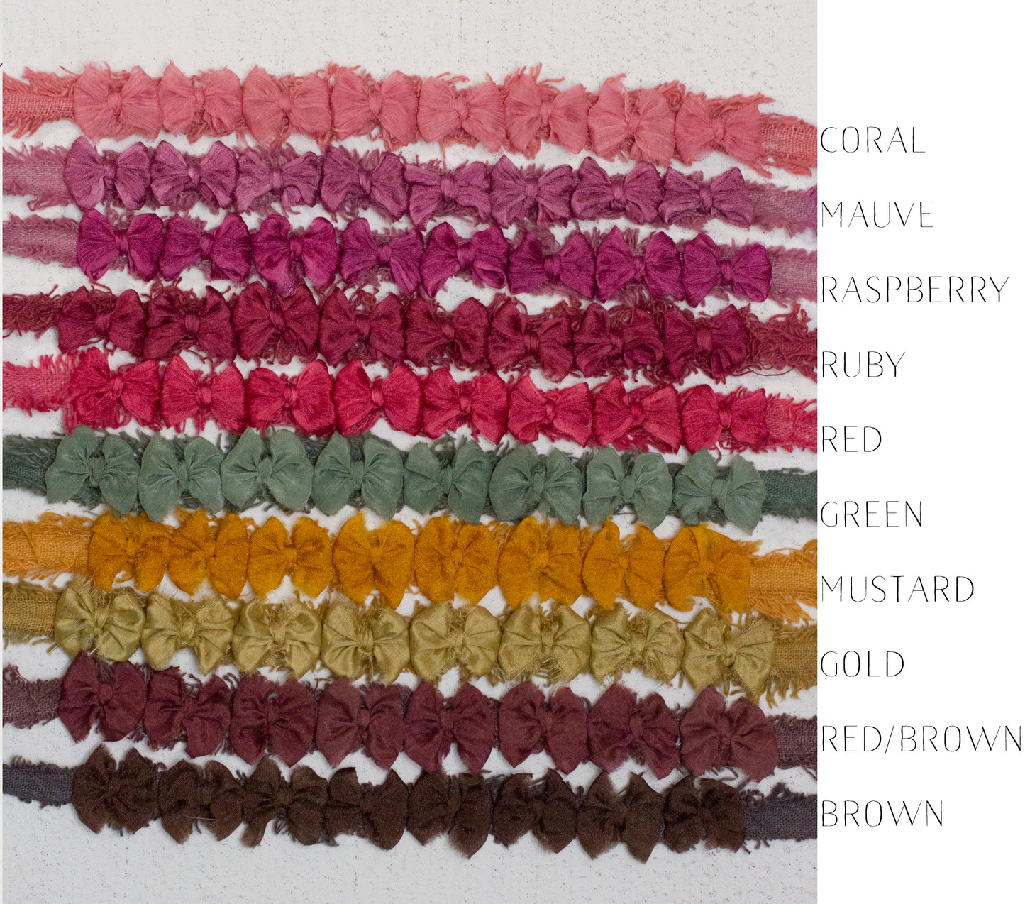 Tiny Crinkle Multi Bow Tieback