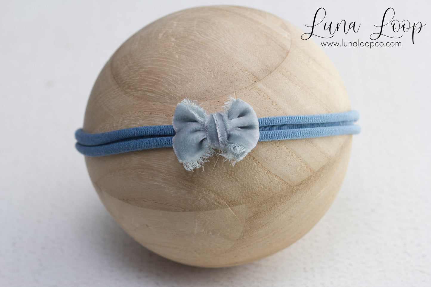 Blue | Dusty Blue Velvet Bow