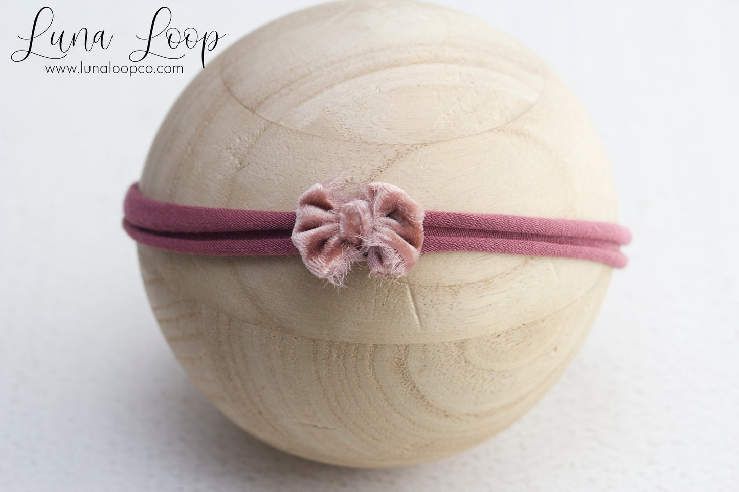 $ Pink | Deep Dusty Tiny Velvet Bow