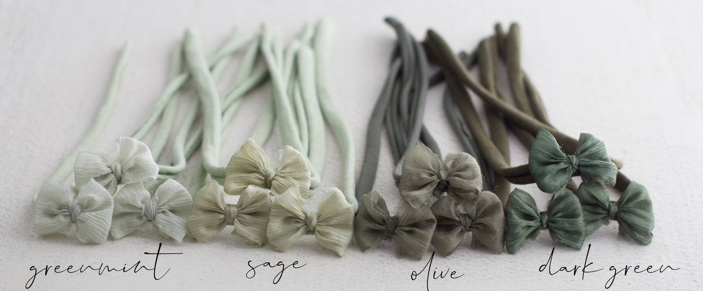 Green | Crinkle Single Bow