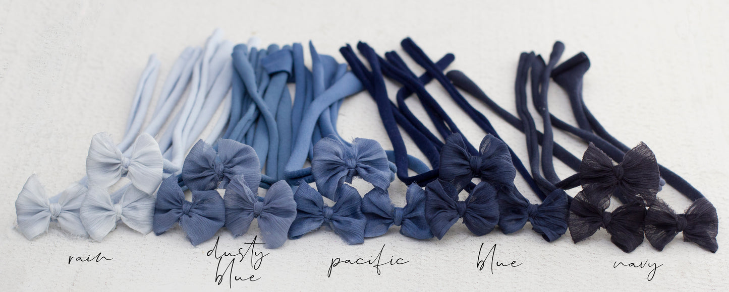 Blue | Crinkle Single Bow