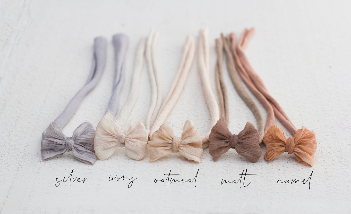 Neutral | Crinkle Single Bow *tiny or reg size*