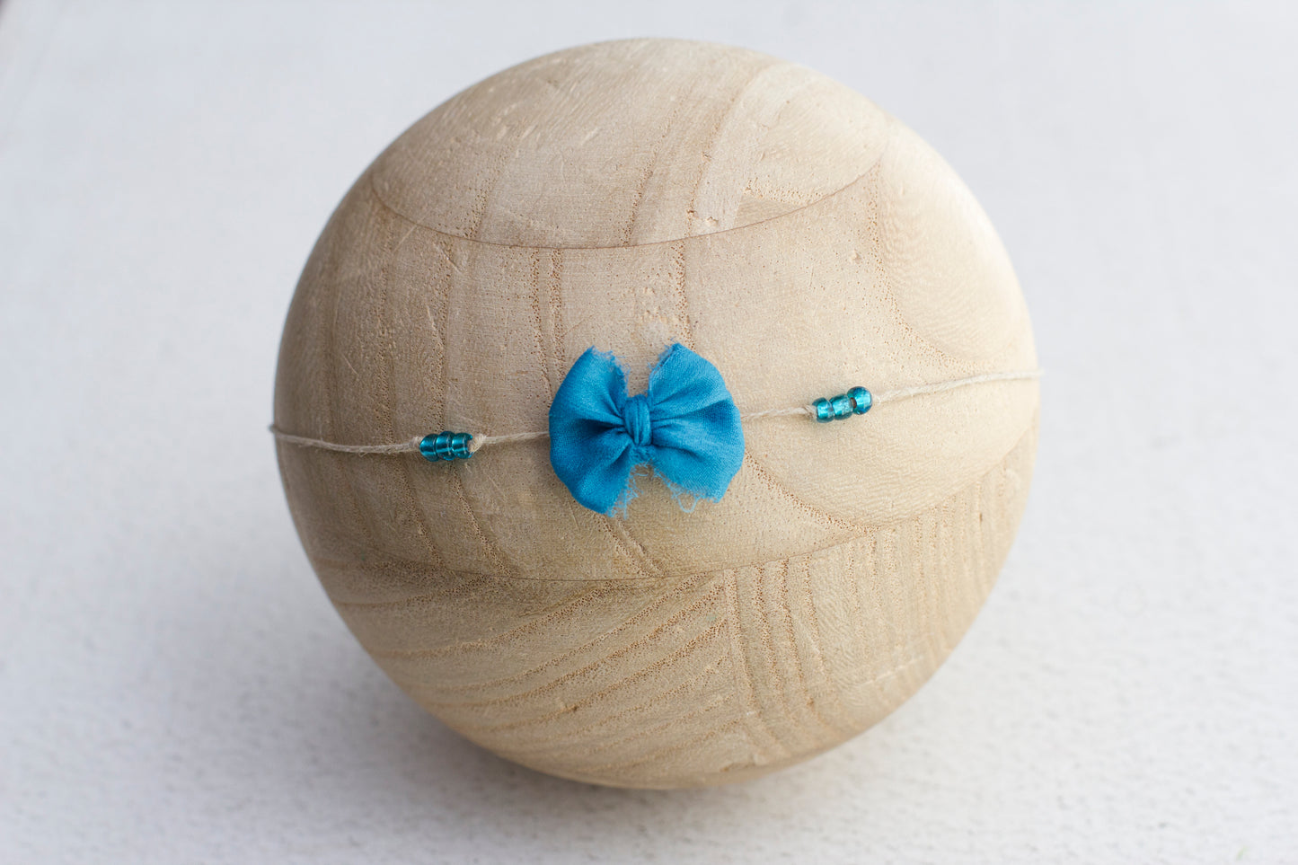 $6 Blue | Bow Bead Tieback