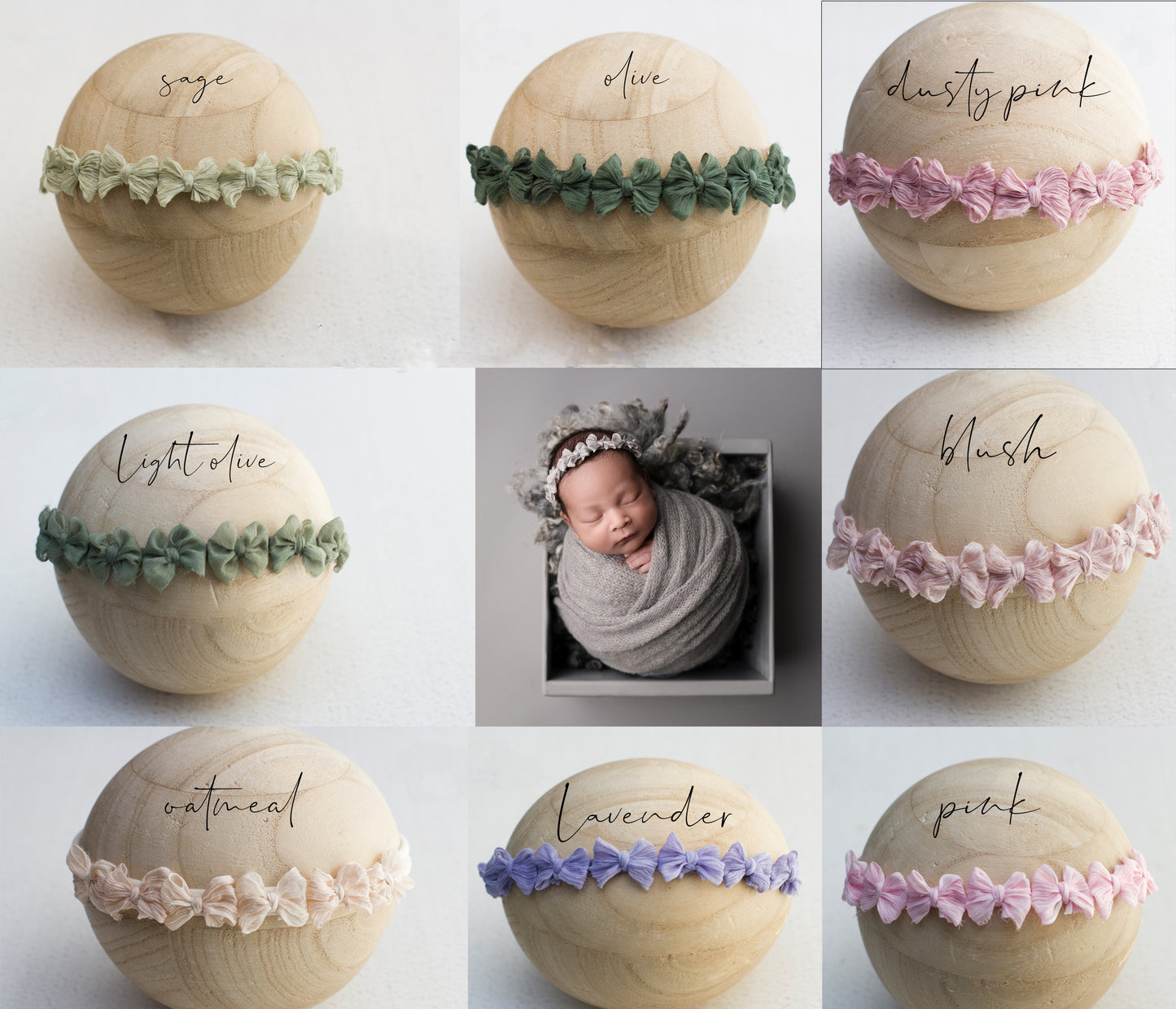 Crinkle Tiny bow tieback *35 colors*