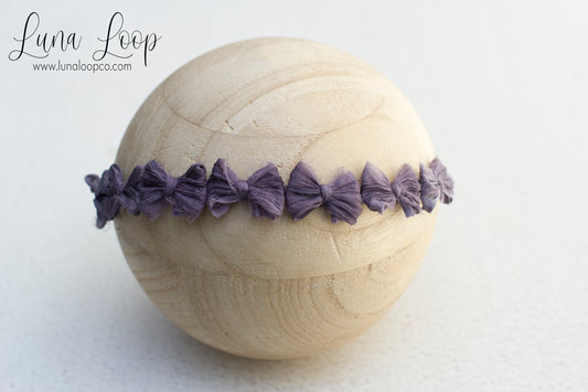 Purple | Dusty Purple Crinkle Tiny multi bow