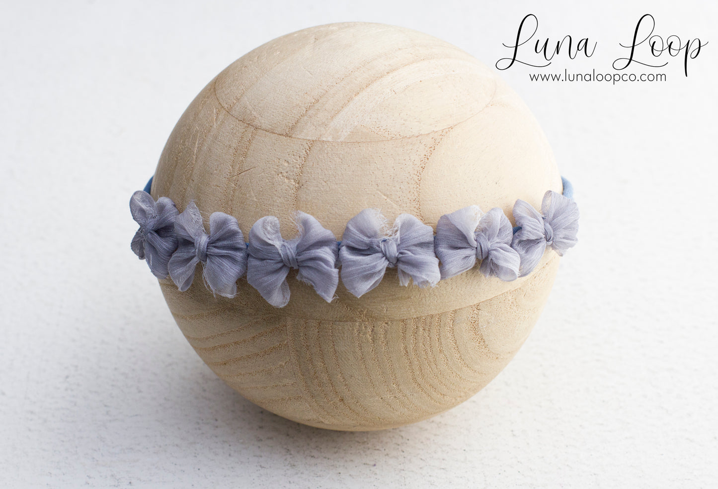 Blue | Dusty Blue Crinkle Tiny multi bow