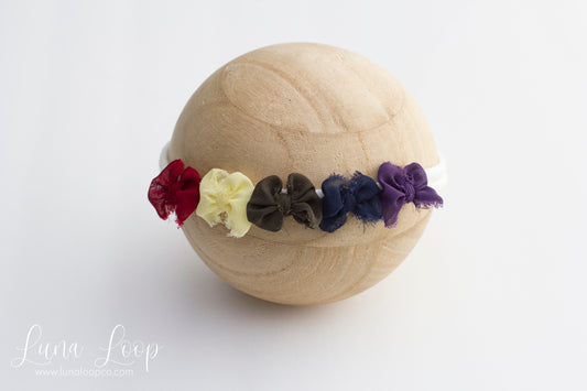 * Chiffon rainbow tieback