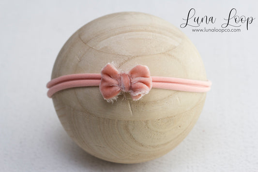 Pink | Peach Velvet Bow