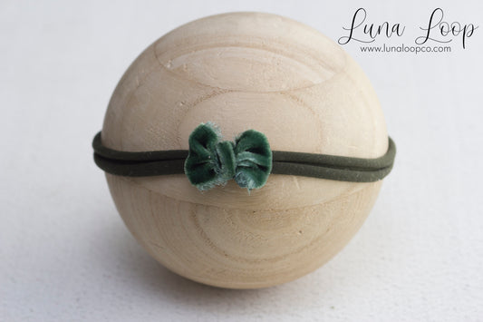 Tiny Forest Velvet Bow - Last One