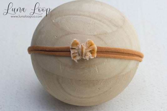 Tiny Pumpkin Spice Velvet Bow