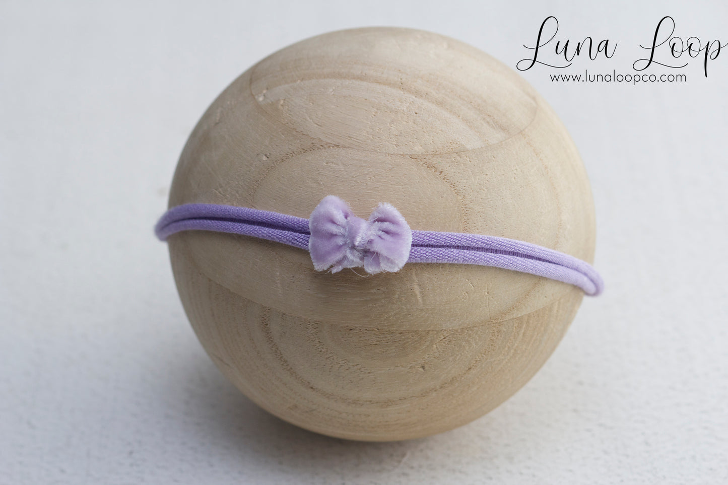 Tiny Lavender Velvet bow - Last One