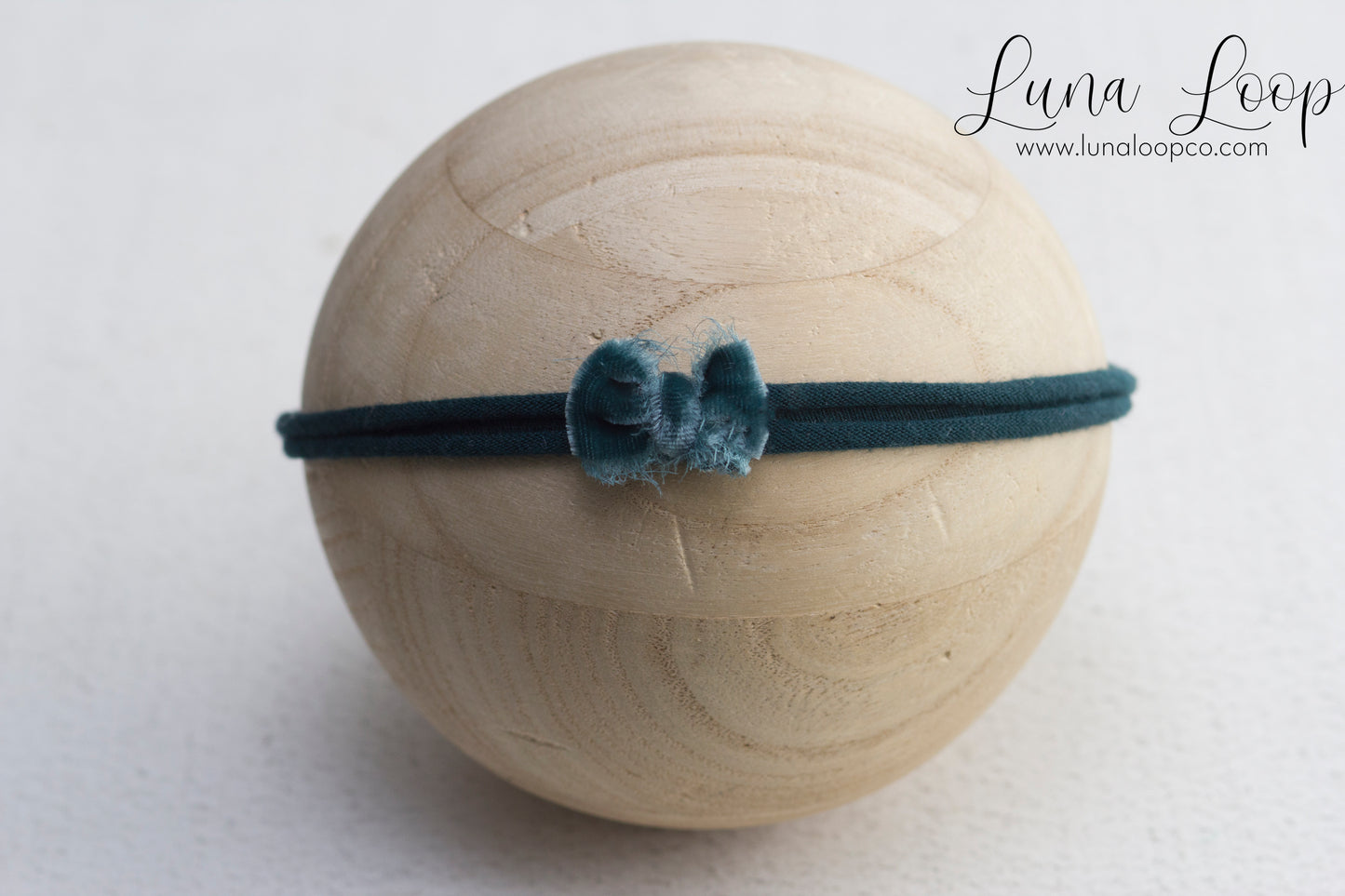 TINY Velvet bow - Dark Teal