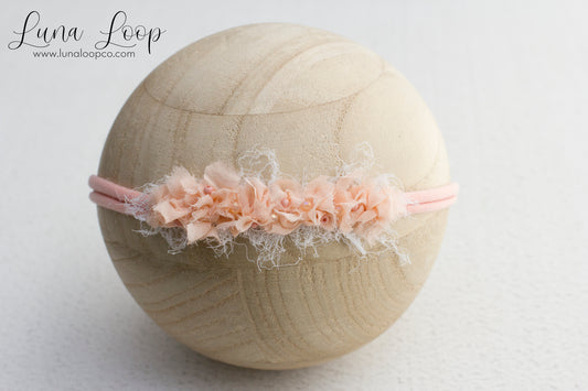 Shabby Peach Beaded Tieback