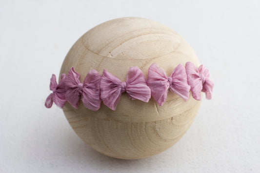 Mauve | Dusty Mauve Crinkle Multi bow
