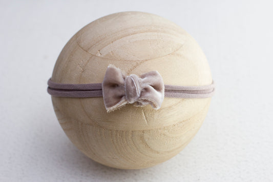 Taupe | Taupe Velvet bow