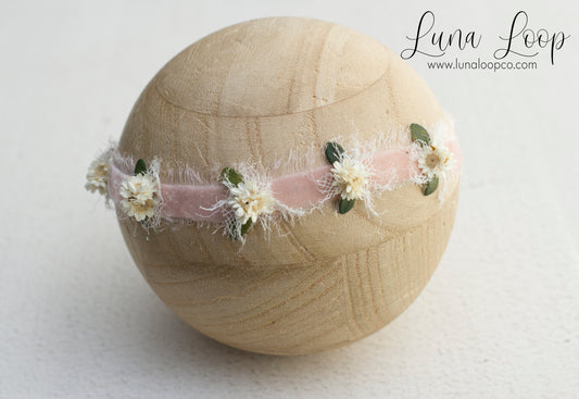 Pink | Peachy Pink Luxe Velvet Tieback