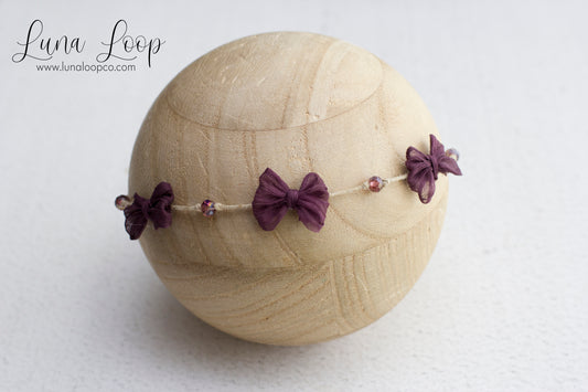 Purple | Plum Bow Bead Tieback