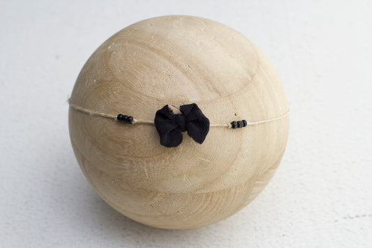Black | Bow Bead Tieback