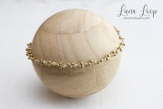 Natural | Gold beaded