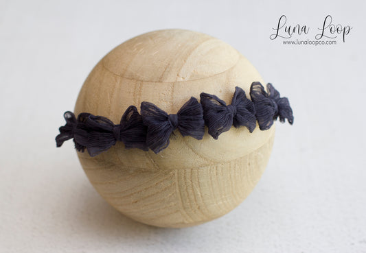 $10 Blue | Navy Crinkle multi bow