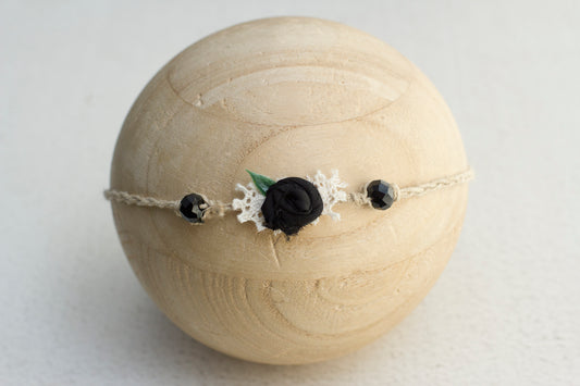 Black | Rosette Tieback