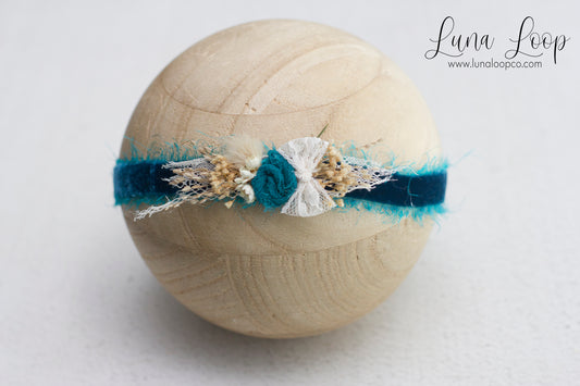 Blue | Dark Teal Luxe Velvet Tieback