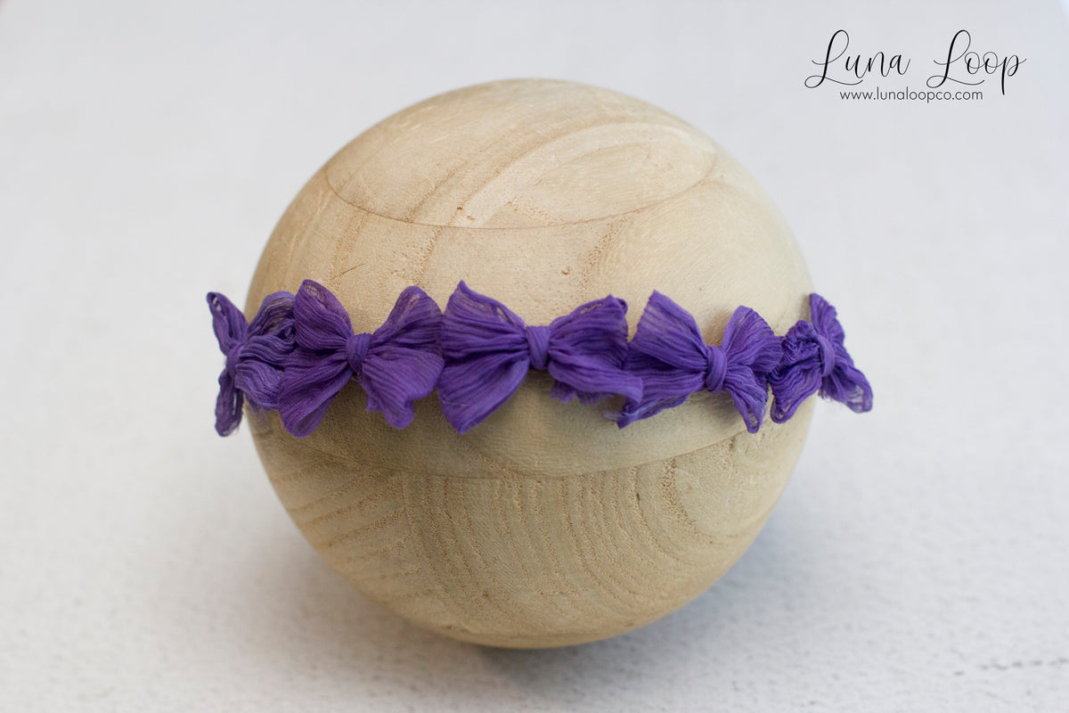 Purple | Crinkle Multi bow tieback