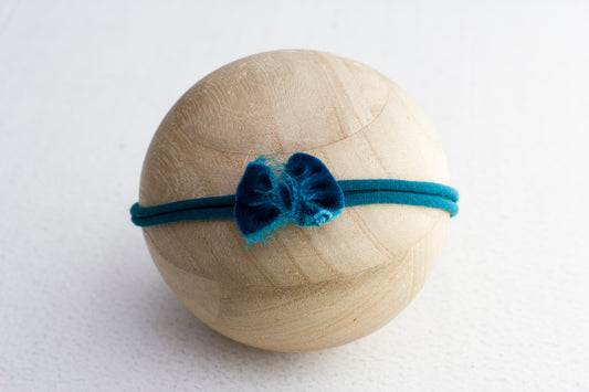 Blue | Dark Teal Velvet bow