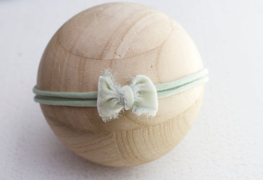 Green | Sage Velvet Bow