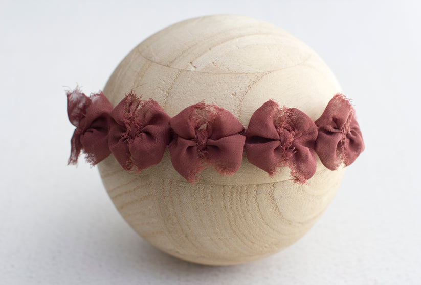 Chestnut | Multibow Chiffon Tieback